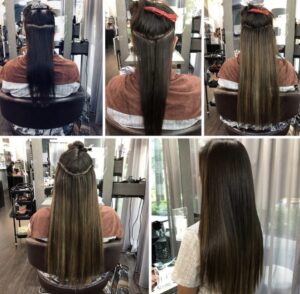 Sew in hair extensions method