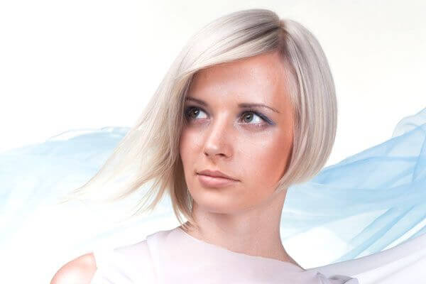 platinum blonde asymmetrical haircut