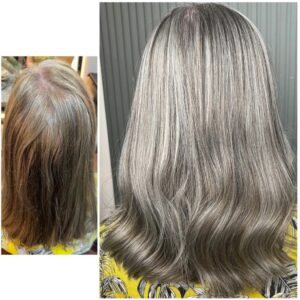 I Added Smoky Gray Highlights to My Brown Hair: Before and After