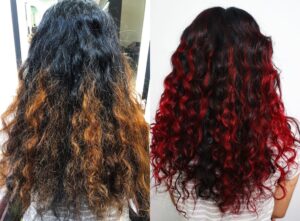 Curly hair highlights