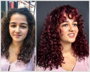 Curly hair highlights